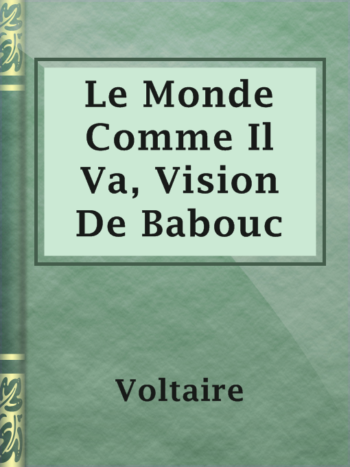 Cover image for Le Monde Comme Il Va, Vision De Babouc